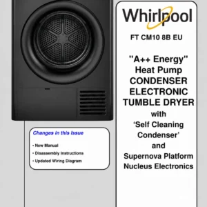 Whirlpool ft cm10 8b eu service manual cover dryer type and model code, publication date and manual contents