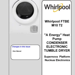 Whirlpool ftbe m10 72 service manual cover dryer type and model code, publication date and manual contents