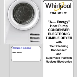Whirlpool ftnl m11 82 service manual cover dryer type and model code, publication date and manual contents