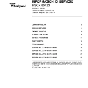 Whirlpool hscx 80423 it service manual cover dryer type and model code, publication date and manual contents