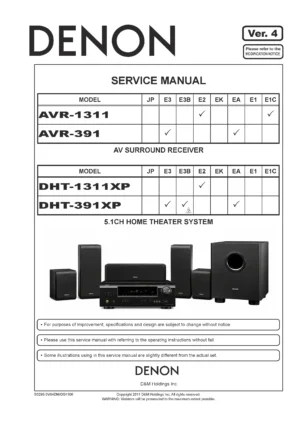 Denon dht 391xp service manual cover