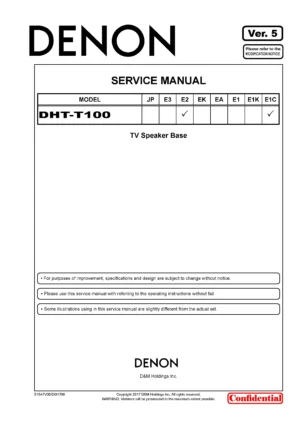 Denon dht t100 service manual cover