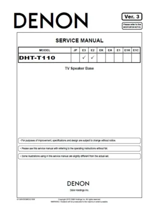 Denon dht t110 service manual cover