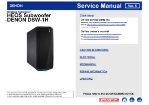Denon heos dsw 1h service manual cover