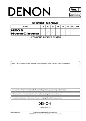 Denon heos home cinema service manual cover