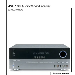 Harman kardon avr 130 service manual cover with picture of the AV Receiver with model type and number