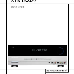 Harman kardon avr 132 avr 230 service manual cover with picture of the AV Receiver with model type and number