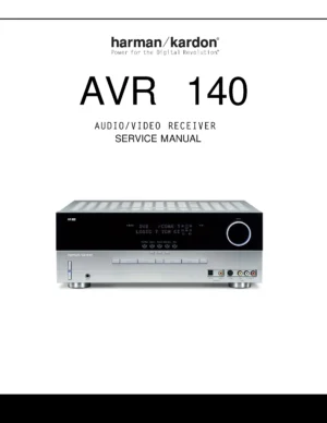 Harman kardon avr 140 service manual cover with picture of the AV Receiver with model type and number