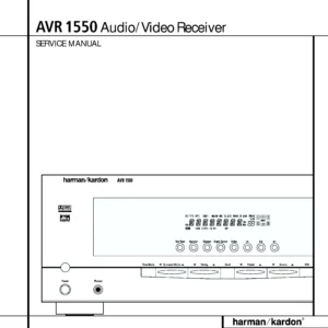 Harman kardon avr 1550 service manual cover with picture of the AV Receiver with model type and number