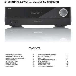 Harman kardon avr 161s service manual cover with picture of the AV Receiver with model type and number