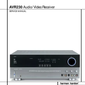 Harman kardon avr 230 service manual cover with picture of the AV Receiver with model type and number