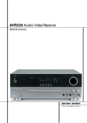 Harman kardon avr 230 service manual cover with picture of the AV Receiver with model type and number