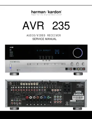 Harman kardon avr 235 service manual cover with picture of the AV Receiver with model type and number