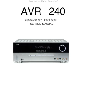 Harman kardon avr 240 service manual cover with picture of the AV Receiver with model type and number
