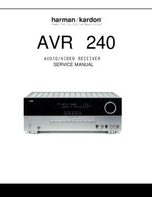 Harman kardon avr 240 service manual cover with picture of the AV Receiver with model type and number