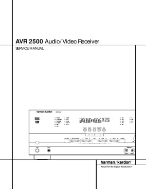 Harman kardon avr 2500 avr 2500 service manual cover with picture of the AV Receiver with model type and number