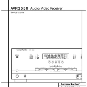 Harman kardon avr 2550 service manual cover with picture of the AV Receiver with model type and number