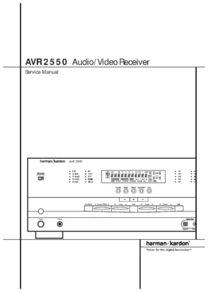 Harman kardon avr 2550 service manual cover with picture of the AV Receiver with model type and number