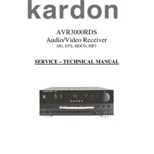 Harman kardon avr 3000 service manual cover with picture of the AV Receiver with model type and number