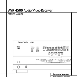 Harman kardon avr 4500 service manual cover with picture of the AV Receiver with model type and number