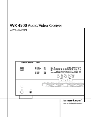Harman kardon avr 4500 service manual cover with picture of the AV Receiver with model type and number