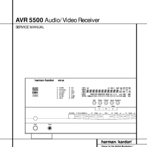 Harman kardon avr 5500 service manual cover with picture of the AV Receiver with model type and number