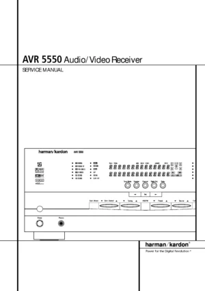Harman kardon avr 5550 service manual cover with picture of the AV Receiver with model type and number