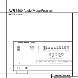 Harman kardon avr 8500 service manual cover with picture of the AV Receiver with model type and number