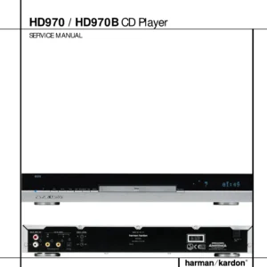 Harman kardon hd 970 970b service manual cover with picture of the cd player with model type and number