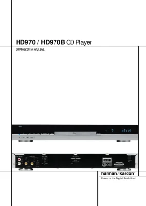 Harman kardon hd 970 970b service manual cover with picture of the cd player with model type and number