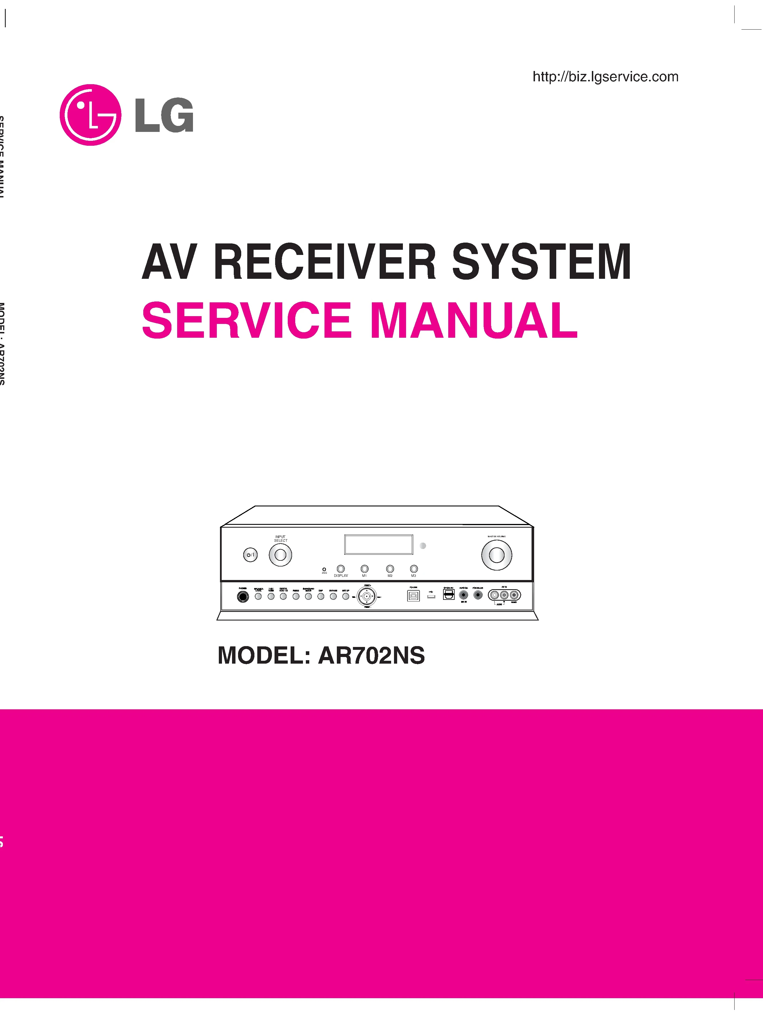 Lg ar702ns service manual cover