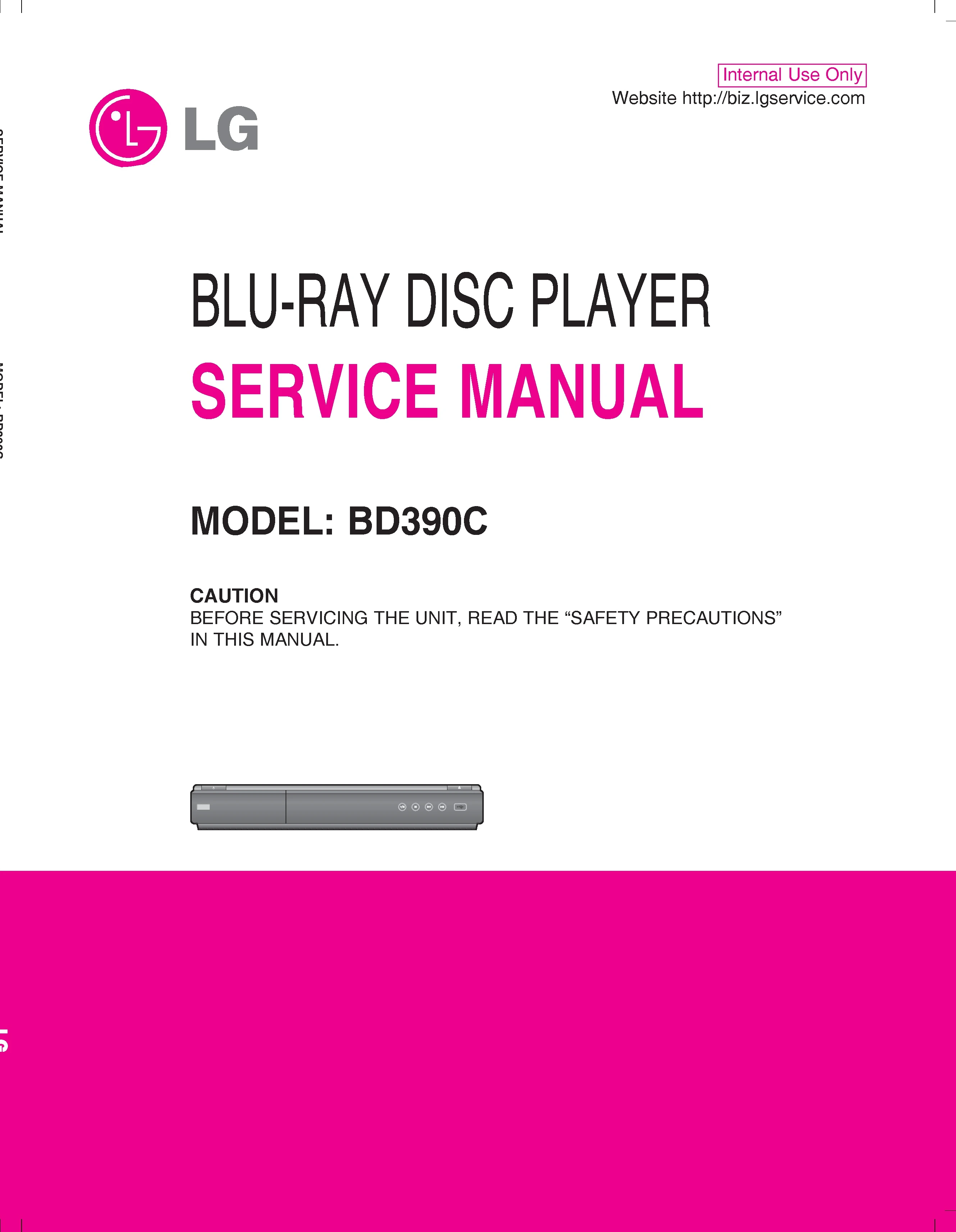 Lg bd390c service manual cover