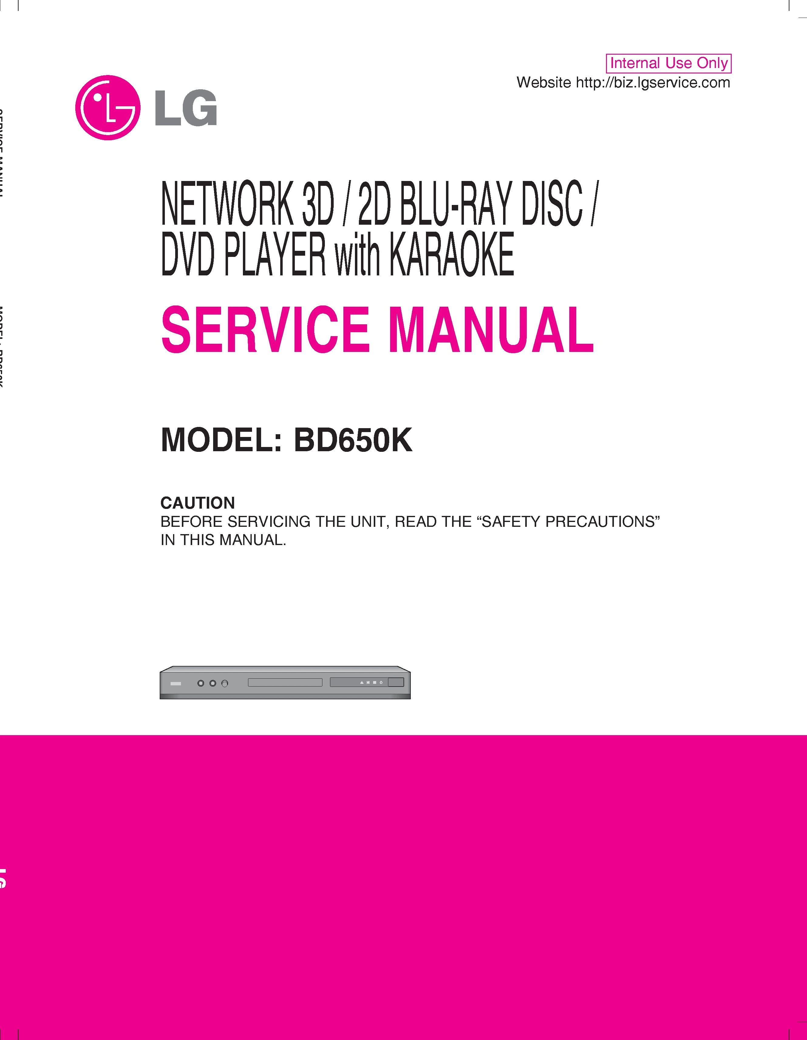 Lg bd650k service manual cover