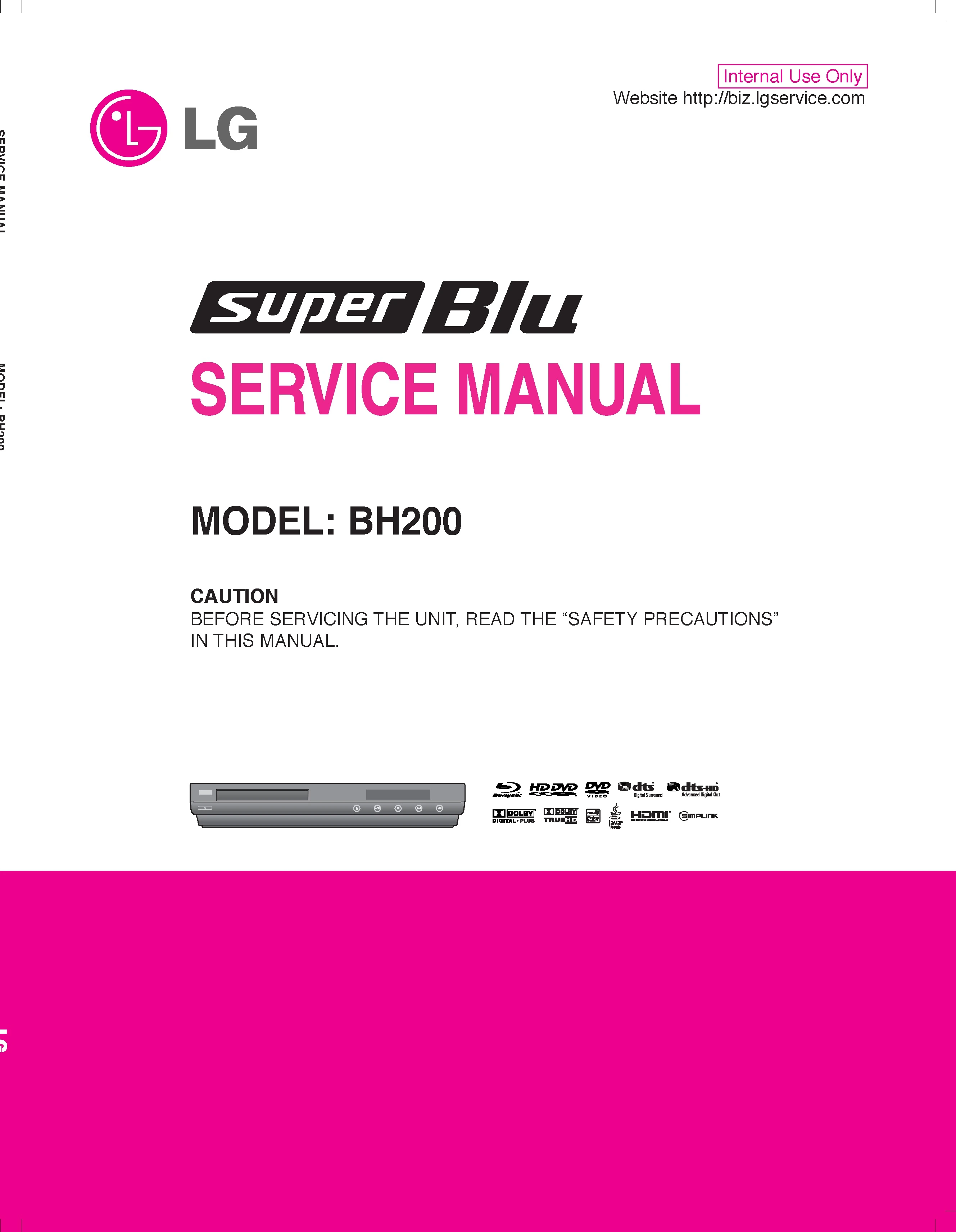 Lg bh200 service manual cover