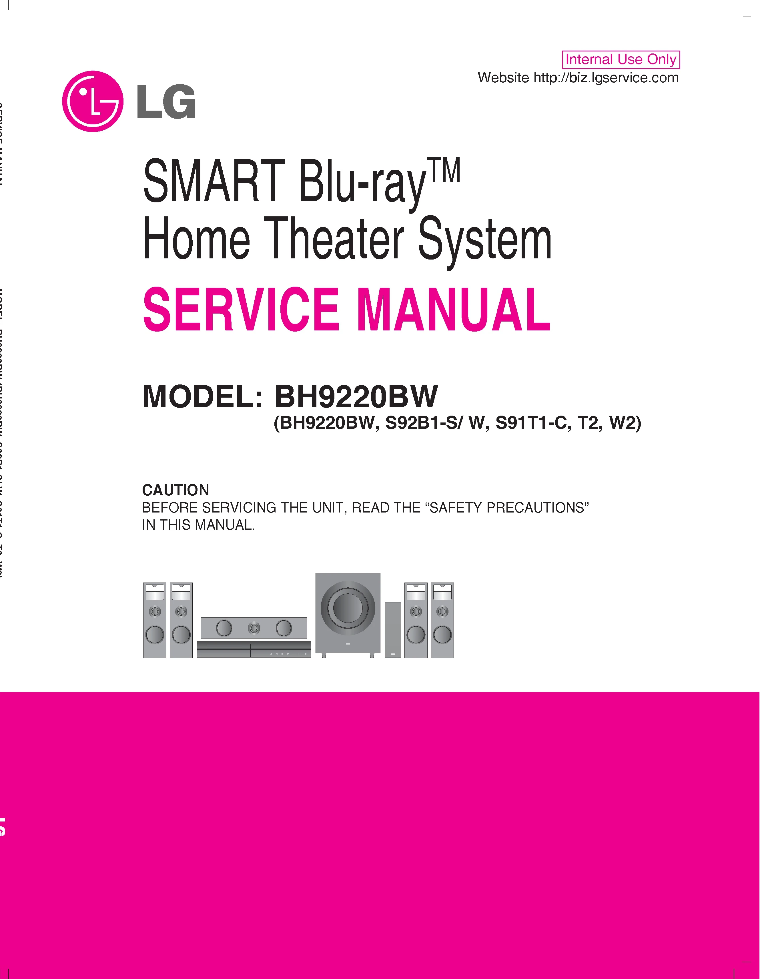 Lg bh9220bw service manual cover