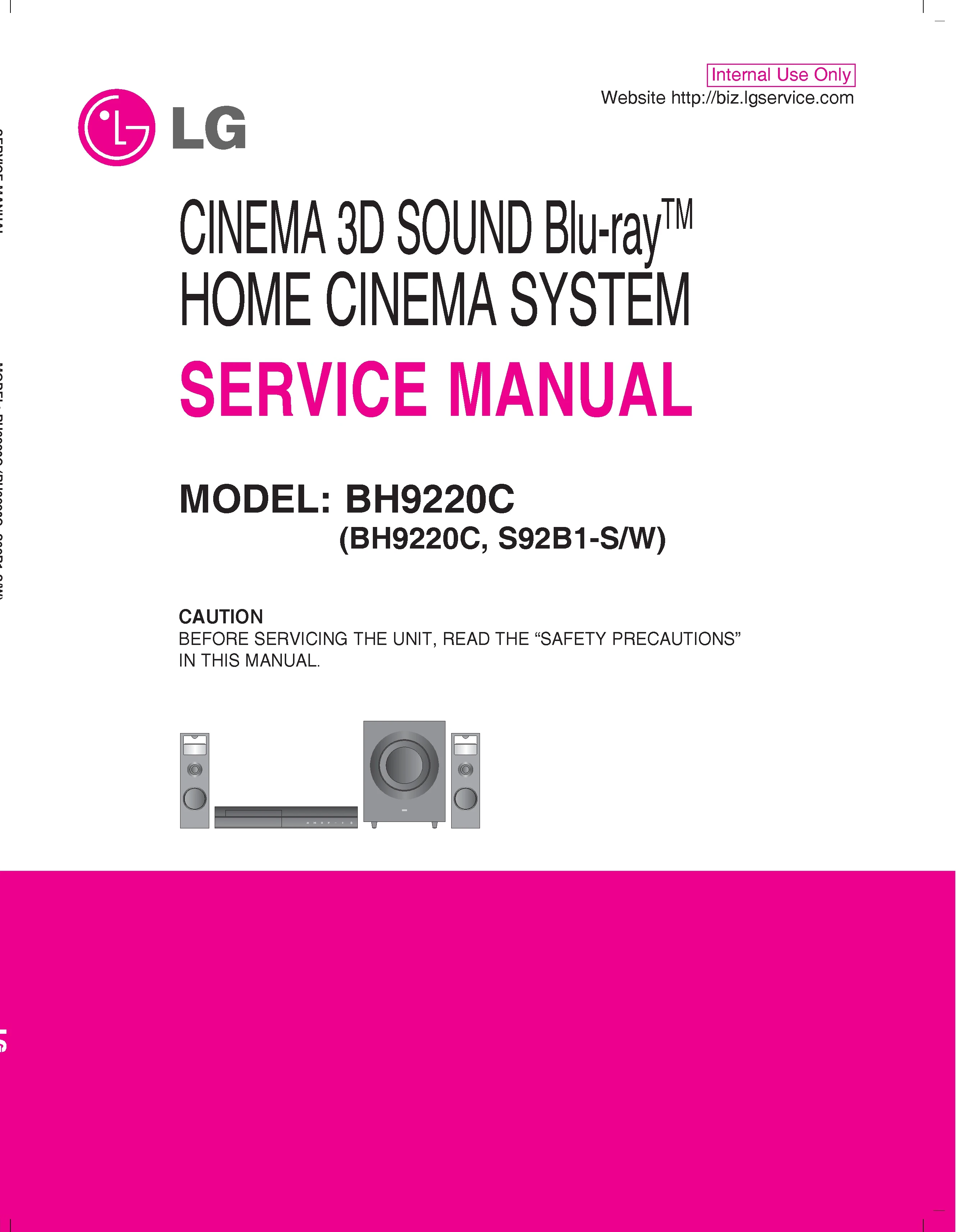 Lg bh9220c service manual cover