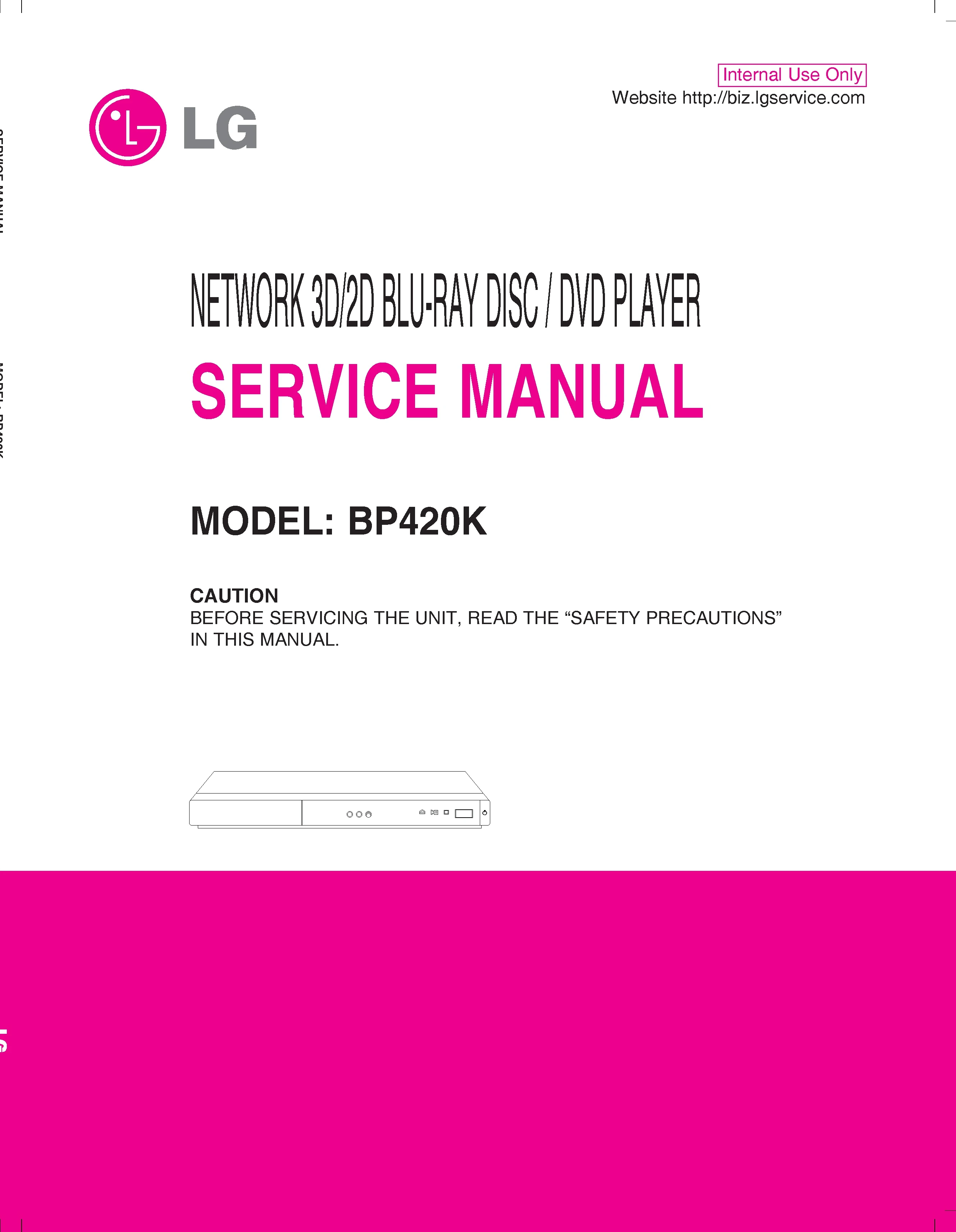 Lg bp420k service manual cover