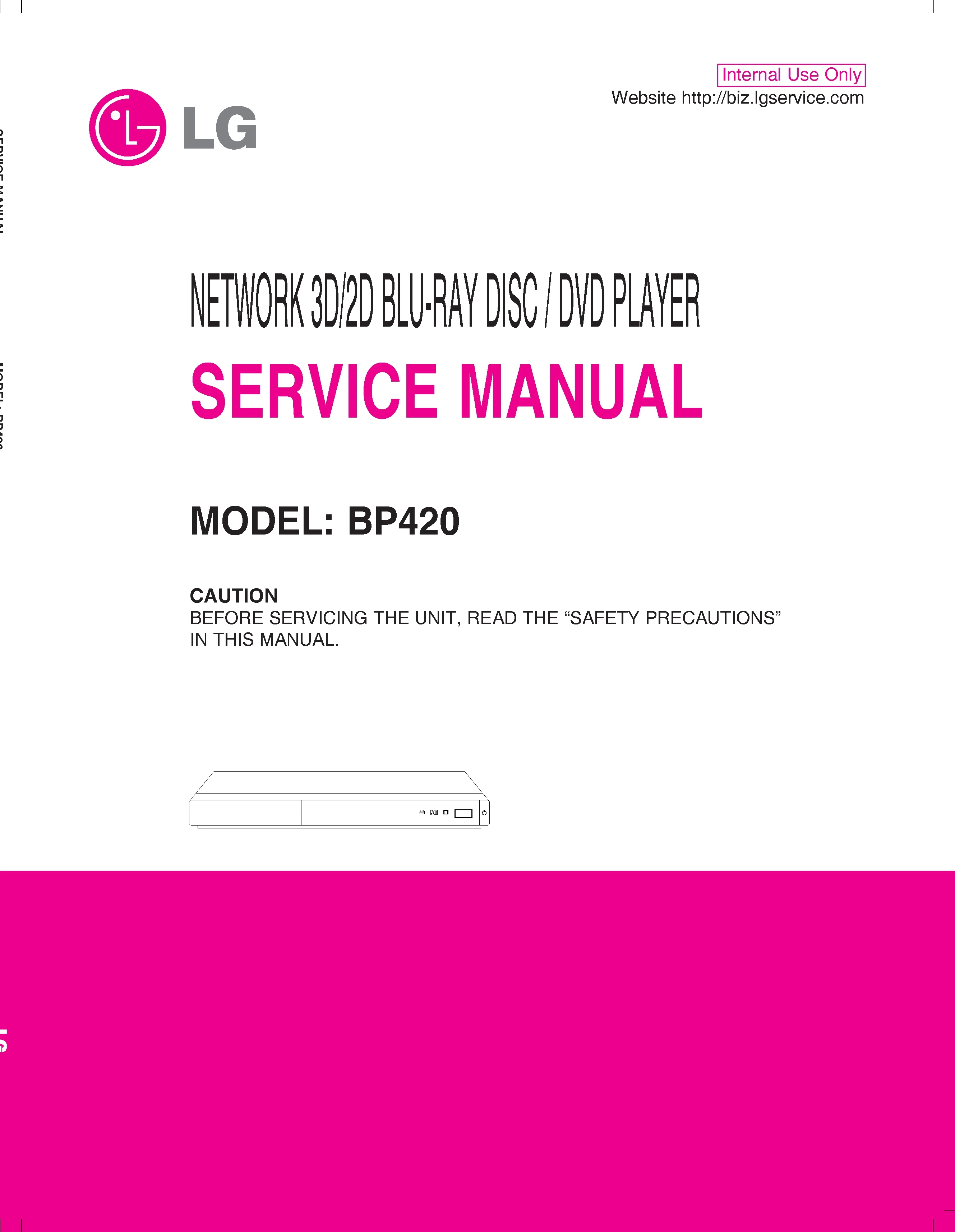 Lg bp420n service manual cover