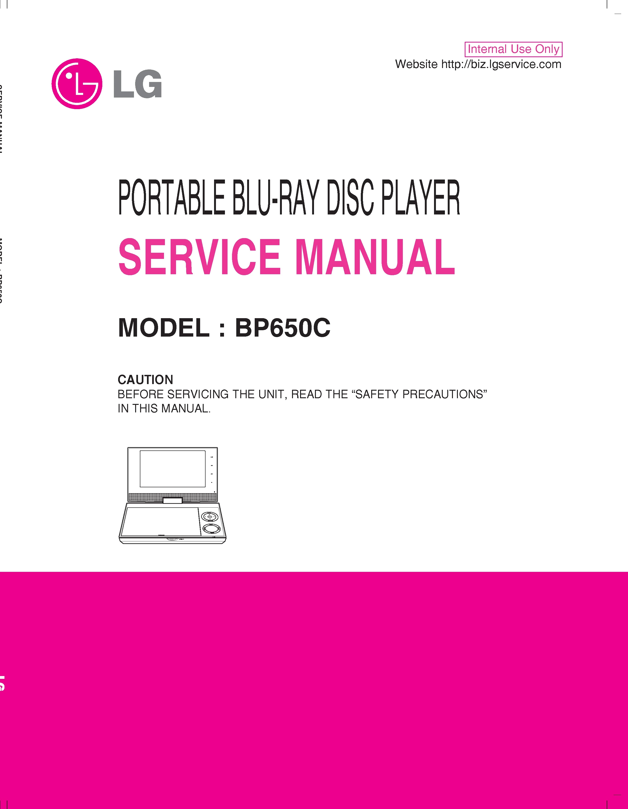 Lg bp650c service manual cover