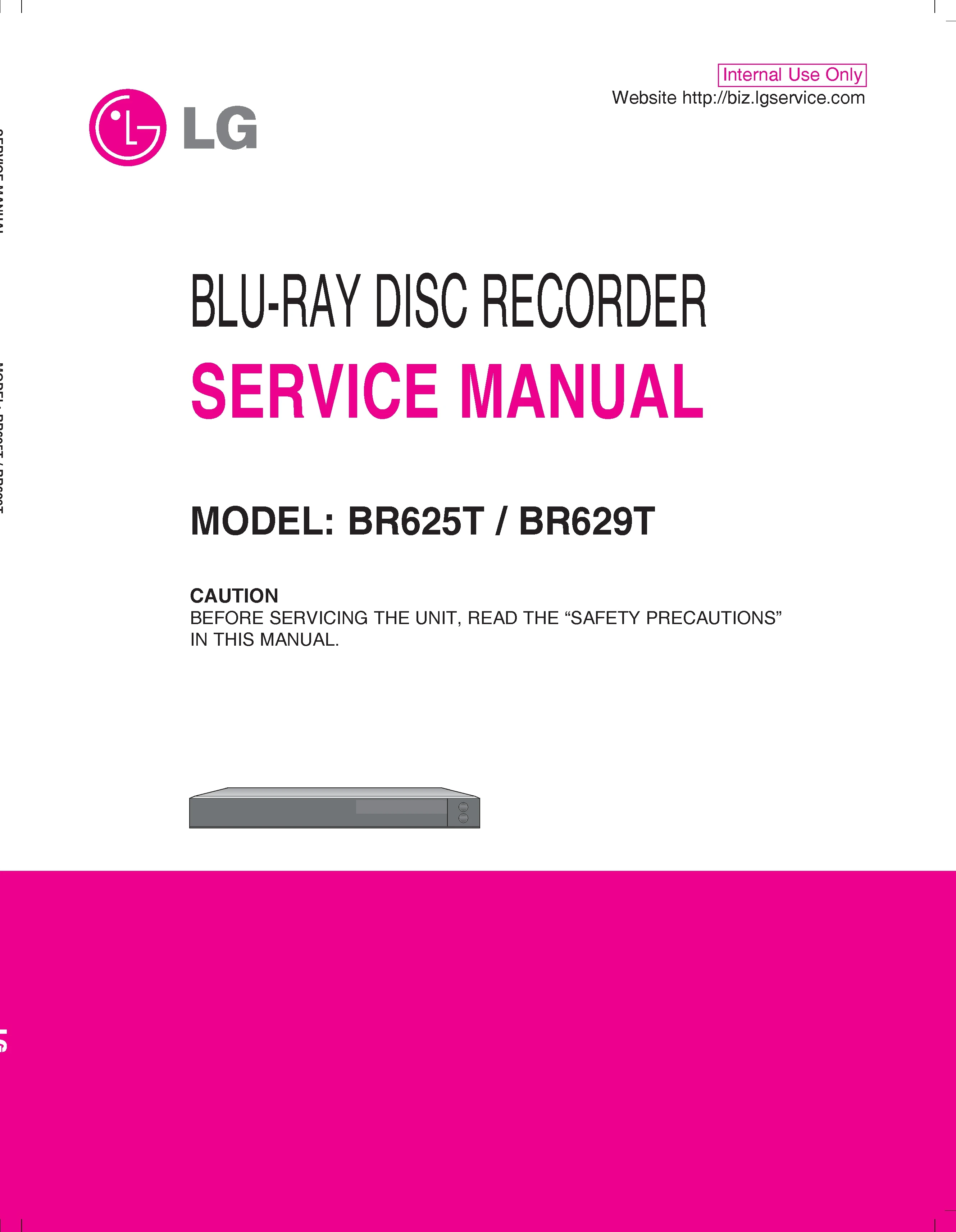 Lg br625t br629t service manual cover