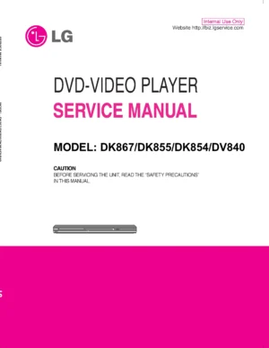Lg dk867 dk855 dk854 dv840 service manual cover