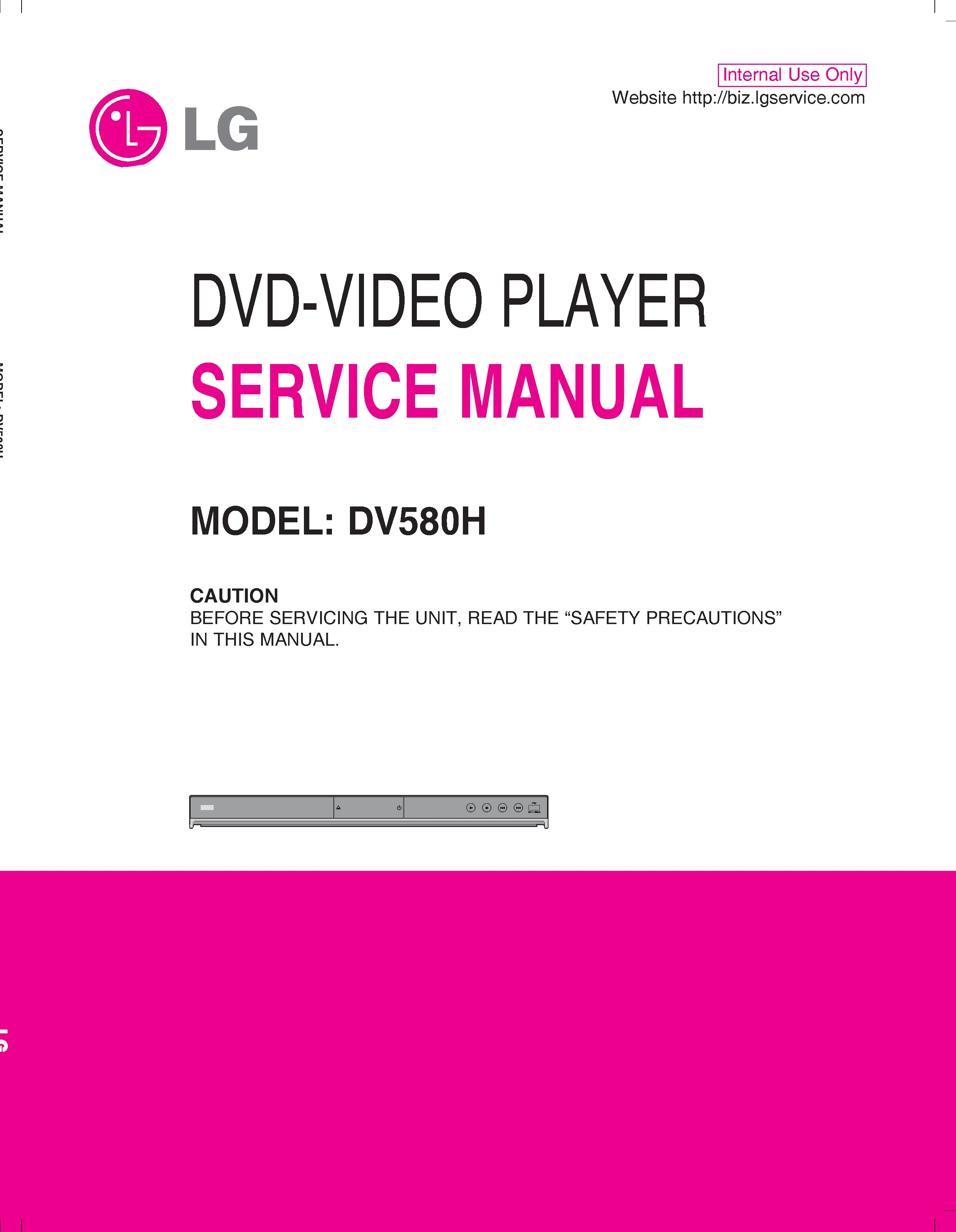 Lg dv580h service manual cover