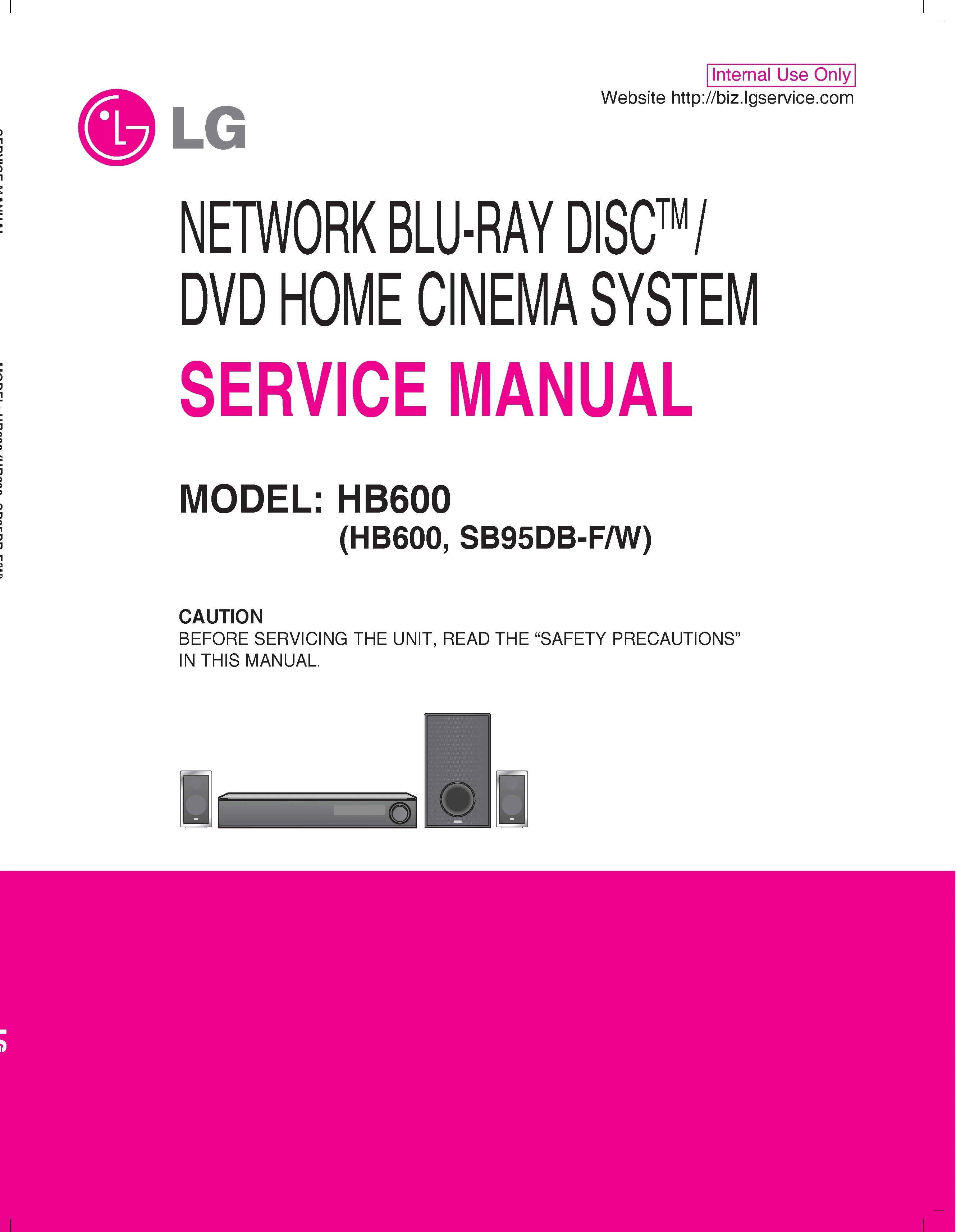 Lg hb600 service manual cover
