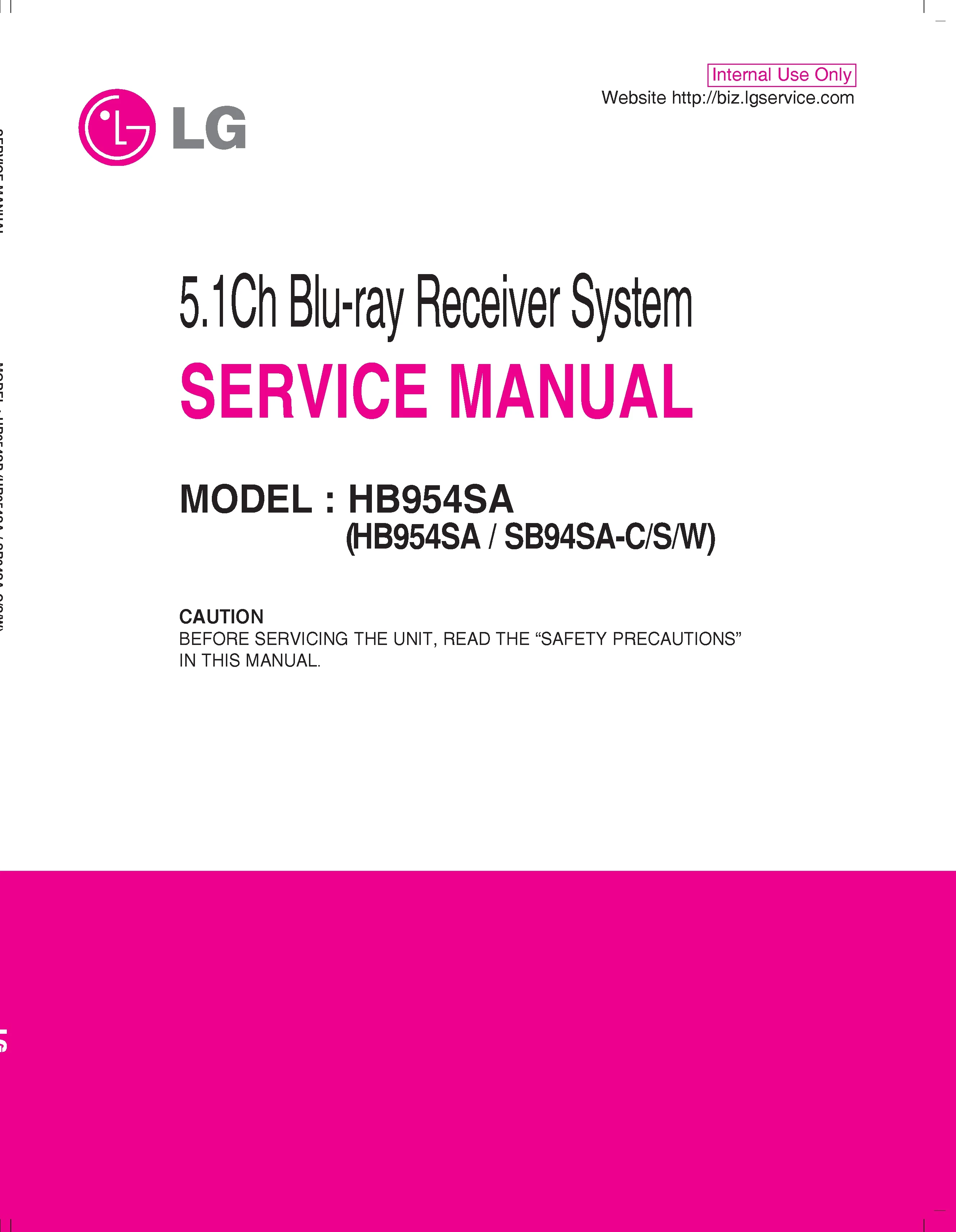Lg hb954sa service manual cover