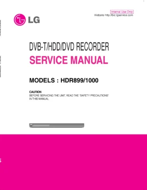 Lg hdr899 hdr1000 service manual cover