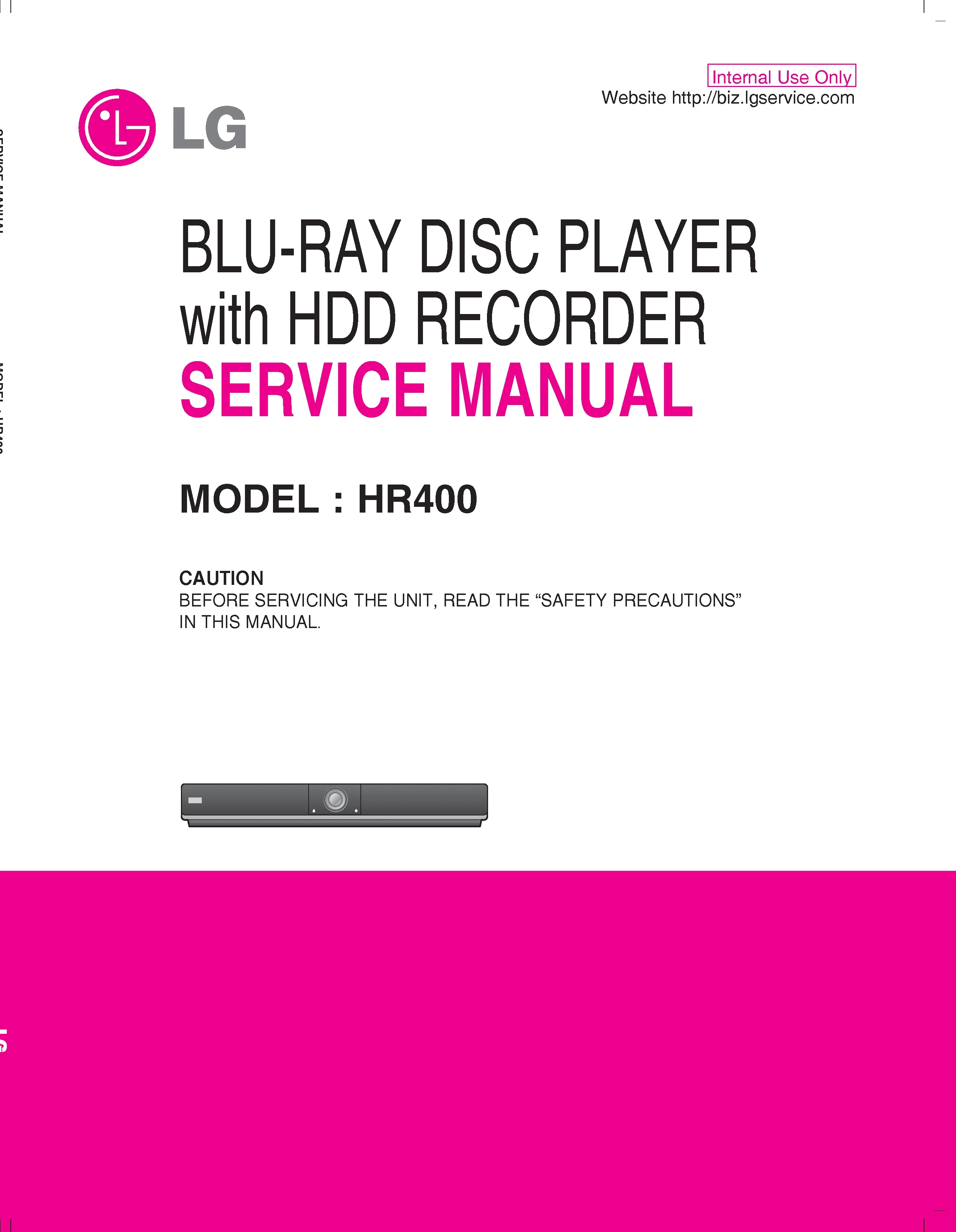 Lg hr400 service manual cover