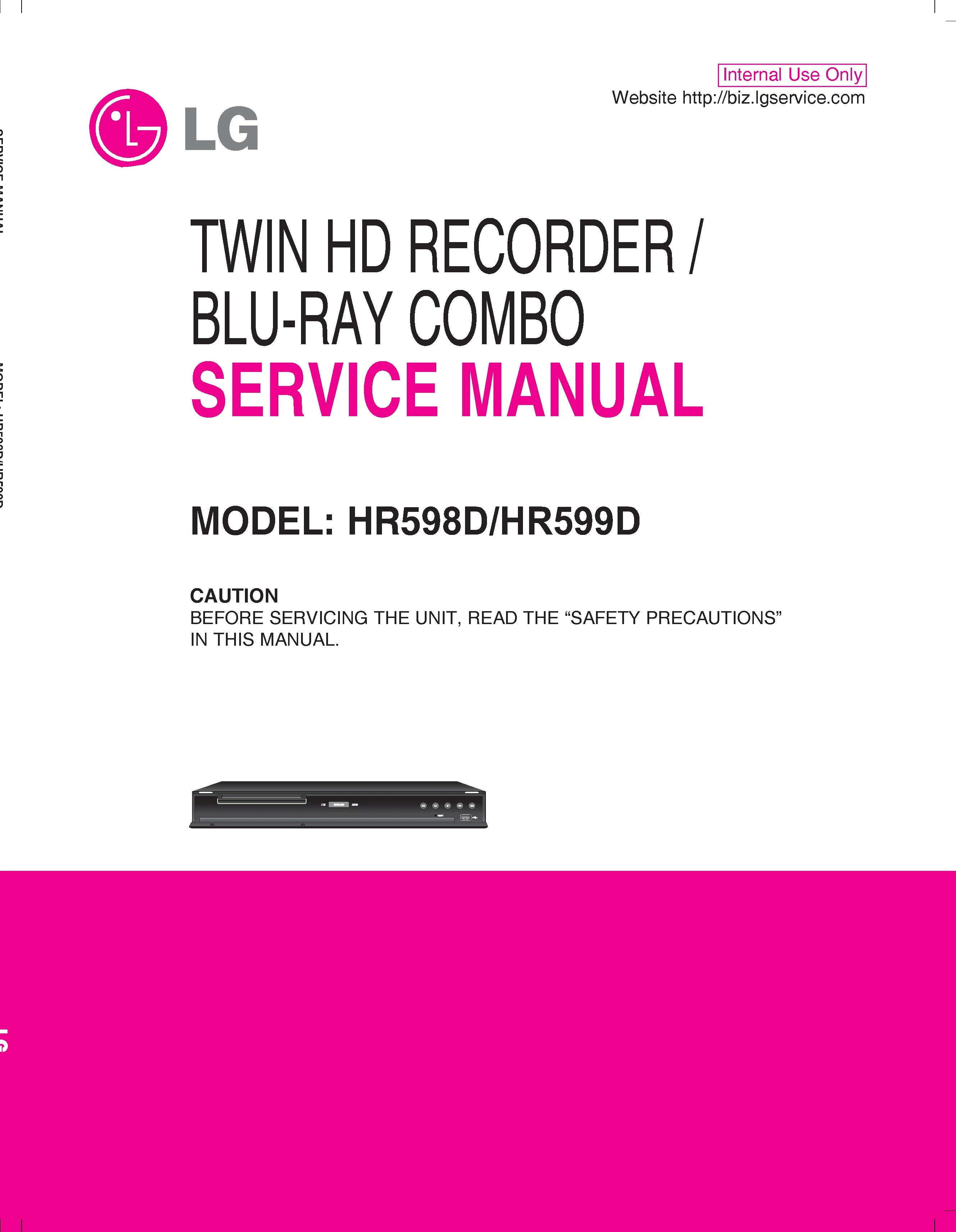 Lg hr598d hr599d service manual cover