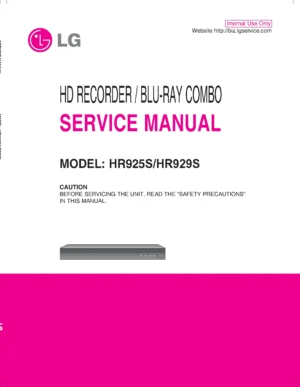Lg hr925s hr929s service manual cover
