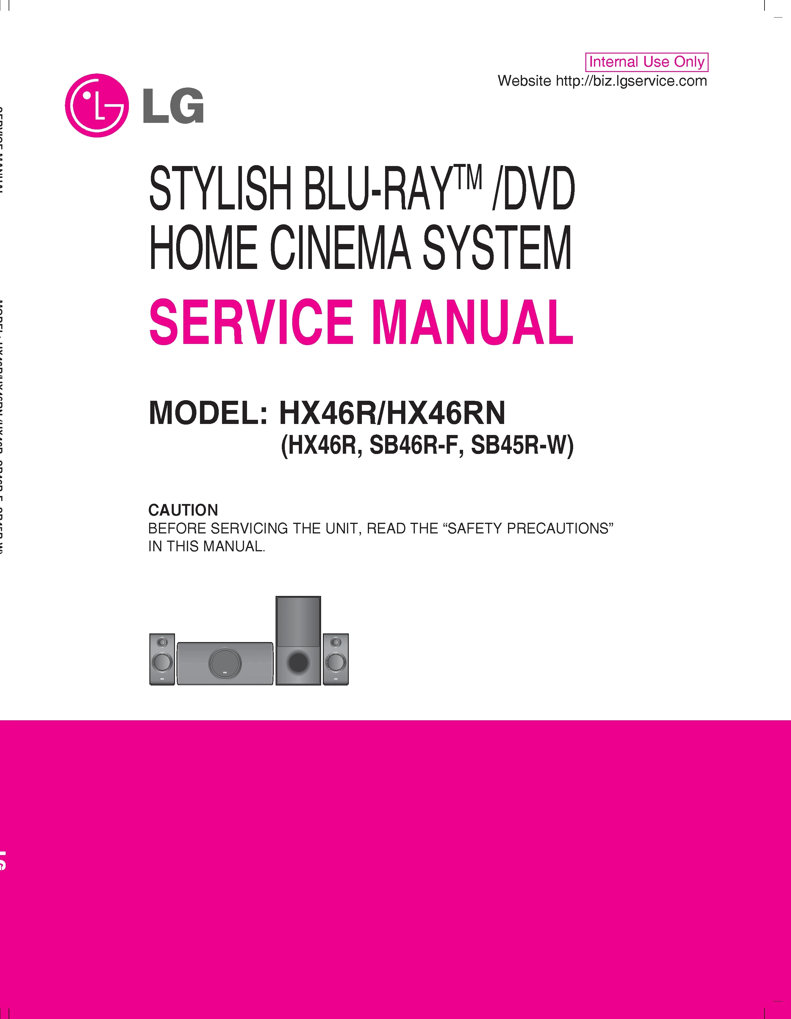 Lg hx46r service manual cover