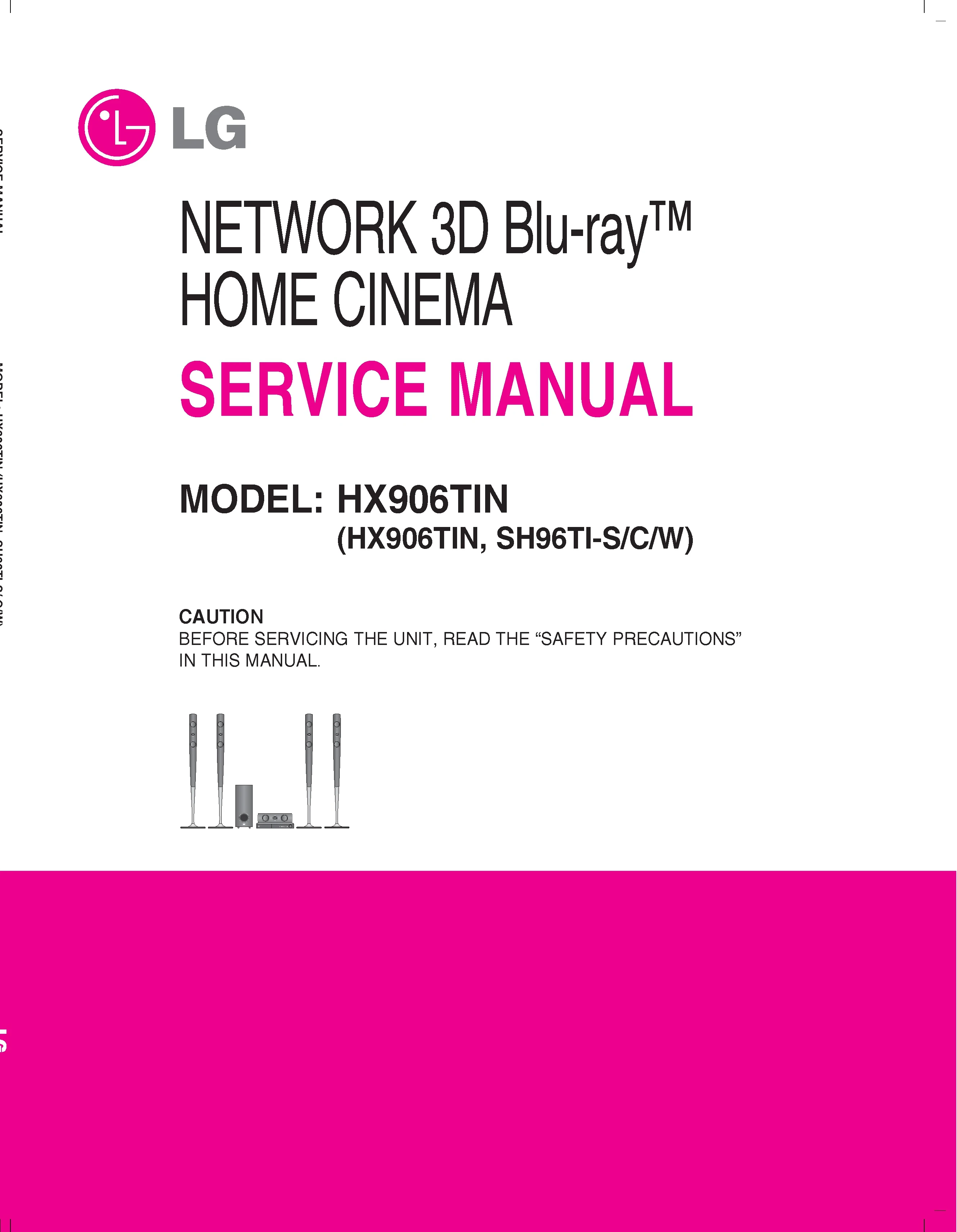 Lg hx906tin sh96ti service manual cover